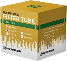 Rosineer Premium Nylon Filter Tube Sleeve, 2&quot; x 200&quot;, 36 Micron, Zero Bl... - £31.84 GBP