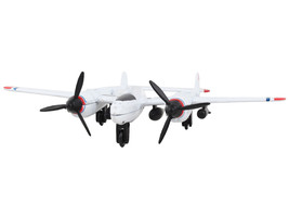 Lockheed P-38J Lightning Fighter Aircraft White w Red Wingtips United States Arm - $18.84