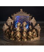 Set Of 12 Hindu God Ganesha Mini Figurines With Temple Shrine LED Displa... - $1,546.62 MXN