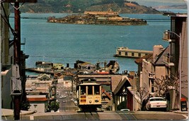California San Francisco Hill Cable Car Turntable Alcatraz Rock Vintage Postcard - £5.86 GBP