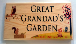 Large Great Grandads Garden Plaque / Sign - Autumn Owl Shed Grandpa Dad ... - $20.44