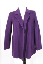 Theory S Purple Wool Cashmere Sileena Winsome Double-Faced Open Coat Jacket - $75.99