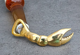 Solid Brass Nautical Marine Cajun Lobster Claw Hand Beer Bottle Cap Opener - £20.43 GBP