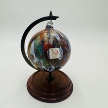 Murano Millefiori Globe On Wooden Stand Glass Vetro Artistico 033 6.5in ... - £109.59 GBP