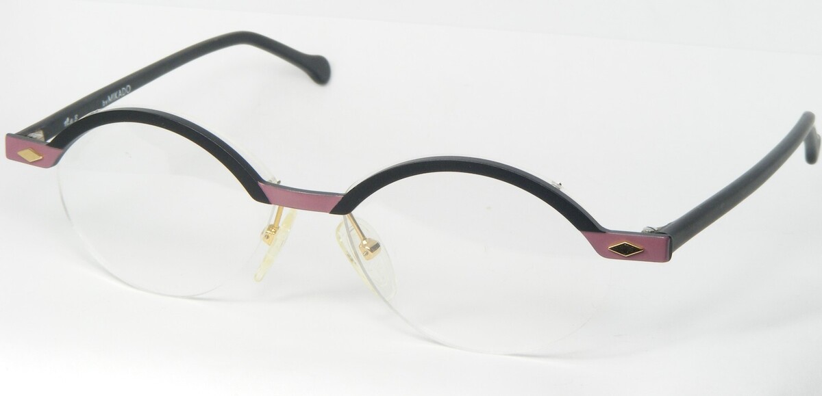 Vintage Milli B. by MiKADO 052 BLACK / LILAC UNIQUE RARE EYEGLASSES 56mm... - $84.15