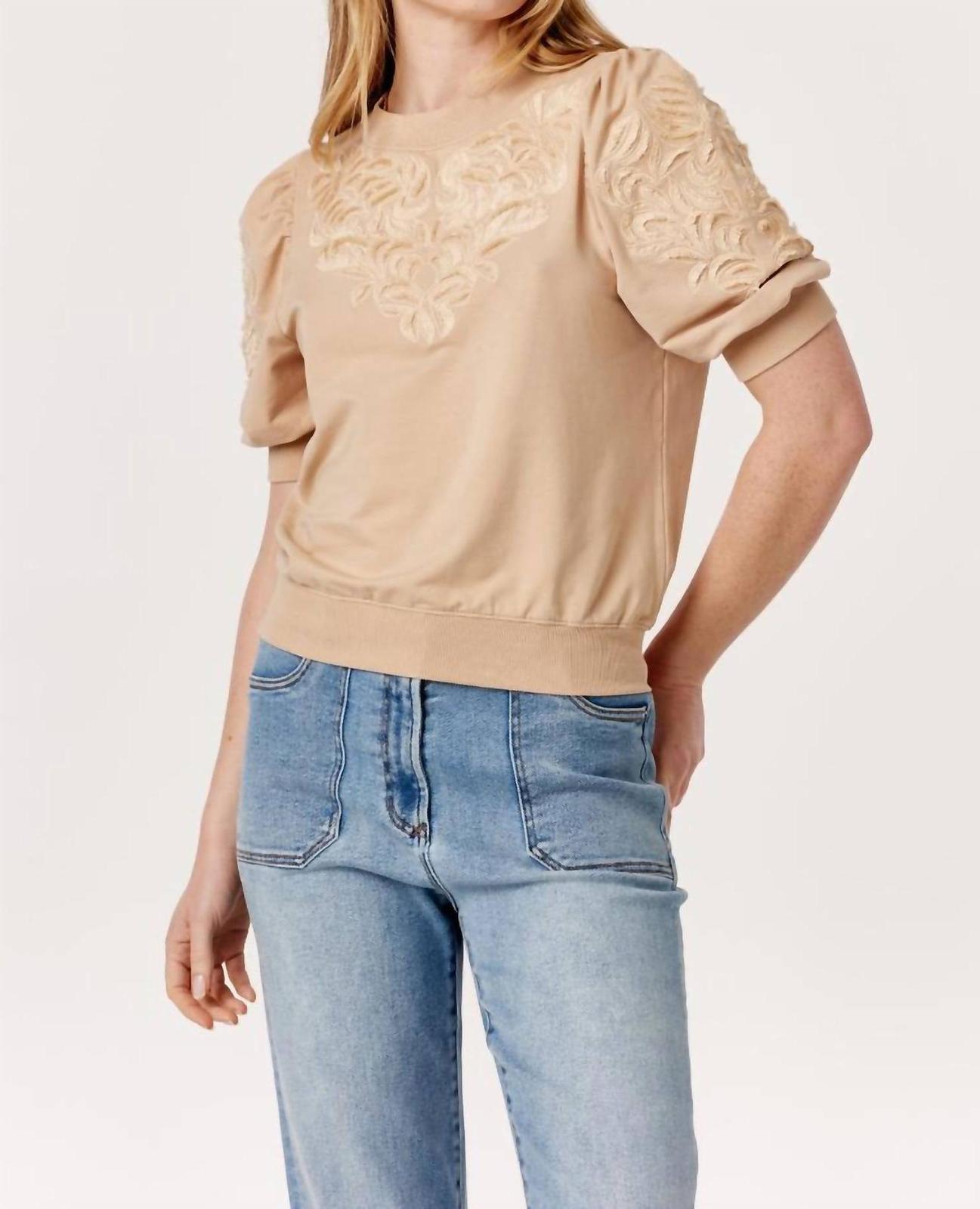 Another Love Embroidered Puff Sleeve Top Size XL - $48.51