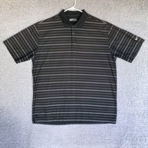 Nike Golf Polo Shirt Adult Extra Large Black Gray Striped Fit Dry Lightweight - £13.77 GBP