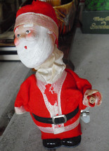 ODD Vintage Windup Tin Santa Claus Figurine 6 1/2&quot; Tall LOOK - $17.82