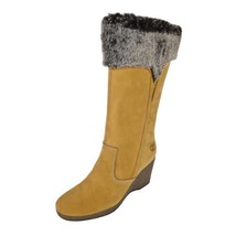 Timberland Monogram Tall Womens Boots 86327 Wheat Leather Fashion Vintage SZ 8.5 - £62.65 GBP