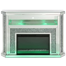 Noralie 51&quot; Fireplace, Mirrored &amp; Faux Diamonds - $1,541.00