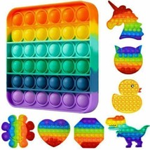 Fidget Toy Push Bubble Pop Sensory Stress Relief Kids Silicone Popit Toy  - $4.94+