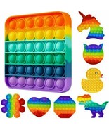 Fidget Toy Push Bubble Pop Sensory Stress Relief Kids Silicone Popit Toy  - $93.85 MXN+