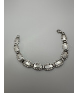 World War II Forget Me Not Sterling Silver Bracelet 7.75” X 10mm - £84.32 GBP