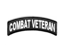 COMBAT VETERAN 4&quot; x 1.5&quot; iron on Top Rocker patch (3365) Biker Patches (F8) - £4.59 GBP