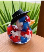 Patriotic Duck With Cowboy Hat &amp; Mini Red White And Blue Ducks, Resin Ar... - €19,74 EUR
