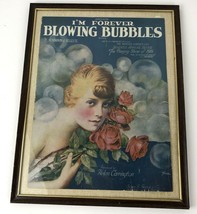 Vintage Framed Sheet Music I&#39;m Forever Blowing Bubbles Helen Carrington ... - $19.79