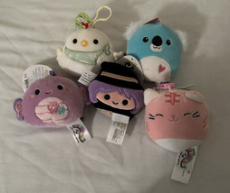 5X Brand New Assorted Colors Squishmallows Clip On 3.5 inch Plush Toy - £20.22 GBP