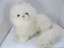 Russ Berrie NIKKI Kitty Cat White Plush Persian Green Eye Realistic 12&quot; - £14.90 GBP