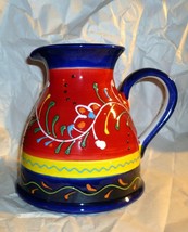 Ceramic Hand Painted In Spain Ceramicas Anoru, S.L. Pitcher 7 5/8&quot; - $31.68
