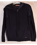 KUNA Womens Hoodie Baby Alpaca Silk Cotton Jacket w/Pockets XS Navy - $203.74 CAD