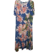 Attitudes by Renee QVC Sz 2XP Blue Orange Tropical Multicolor maxi dress - $401.57 MXN