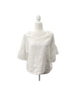 Viola Borghi White 100% Linen Blouse Medium Made in Italy Boxy Fit - $51.97 CAD