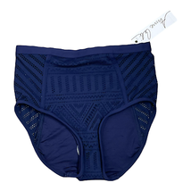 Anne Cole Swimwear Bikini Bottom Size XS X-Small Navy Blue Pattern Swim ... - £12.65 GBP