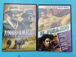 2 Westerns Features: EL FORAJIDO jane Russell , ADIOS AMIGOS Richard Pry... - $18.76