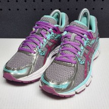 Asics Gel-Excite 3 Women&#39;s Size 7.5 Gray Purple Teal Running Shoes Mesh Sneakers - £23.70 GBP