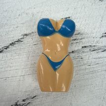 VINTAGE BLUE BIKINI MID CENTURY MOD BEACH GIRL CIGARETTE LIGHTER  CASE - $18.81