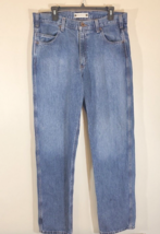 Carhartt Jeans Mens 36x34 Blue B213 LVN Relaxed Fit Light Denim Zipper Y2K - £16.70 GBP