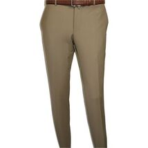 Men's MONO Turkey Slacks 100% Wool Plain Front Slim Fit 2502-7 Tan image 2