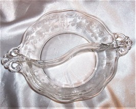 Vintage Etch Glass Fostoria Glass Midnight Rose Divided Relish Dish - £15.57 GBP