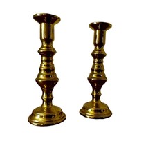 Mini Brass Taper Candle Candlesticks Set of 2 - £27.69 GBP