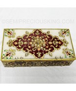 Natural Marble Jewelry Box 24K Gold Foil Handcrafted Home Decor Housewar... - $196.46