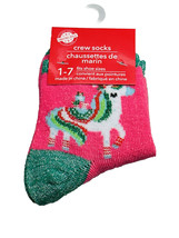 Christmas House Christmas Unicorn Crew  Socks Fits Shoes 1-7 - £7.02 GBP