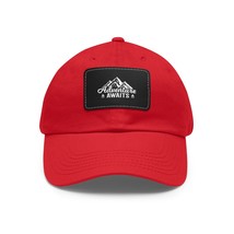 Personalized Dad Hat with &quot;Adventure Awaits&quot;Faux Leather Patch, Chino Twill - £17.74 GBP