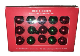 Hallmark Keepsake 15 Red &amp; Green Miniature Christmas Ornament Set Ornaments - $15.72