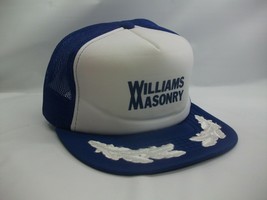 Williams Masonry Hat Vintage Scrambled Eggs Blue White Snapback Trucker Cap - £15.79 GBP