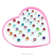 Pcs box adjustable alloy baby girl rings children girl rings with heart shaped showcase thumb200