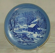 Currier & Ives A Home In The Wilderness Collector's Plate w Gold Trim Japan - $19.79