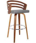 Gray 26&quot; Mid-Century Swivel Counter Height Barstool By Armen Living, Jay... - $126.43