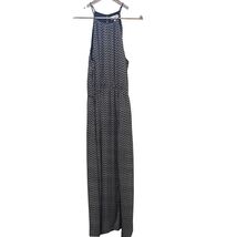 Evereve Jules Maxi Dress Women&#39;s XL Black White Print Elastic Waist Boho... - $9.99