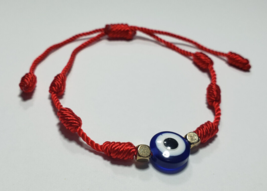 Double Protection Evil Eye Red String Bracelet Good Luck And Power - £7.74 GBP