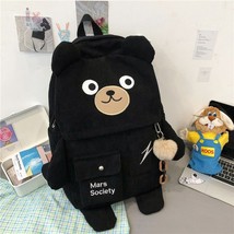 Korean Large capacity Corduroy Students Backpack 2022 New Cute girl Schoolbag Te - £39.96 GBP
