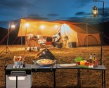 Black Vevor Outdoor Mobile Kitchen, Wheeled Multifunctional Camp Box All... - $350.98