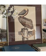 Vtg Hand Colored Pelican Lithograph Signed P. Brent Numbered Coastal Art... - £118.75 GBP