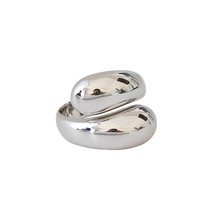 INS trendy fine jewelry niche design S925 sterling silver ring 18K gold plated w - £25.89 GBP