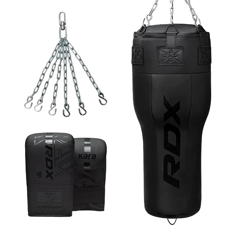RDX 3-in-1 Angle Punch Bag Full Black with Gloves Set - $145.00