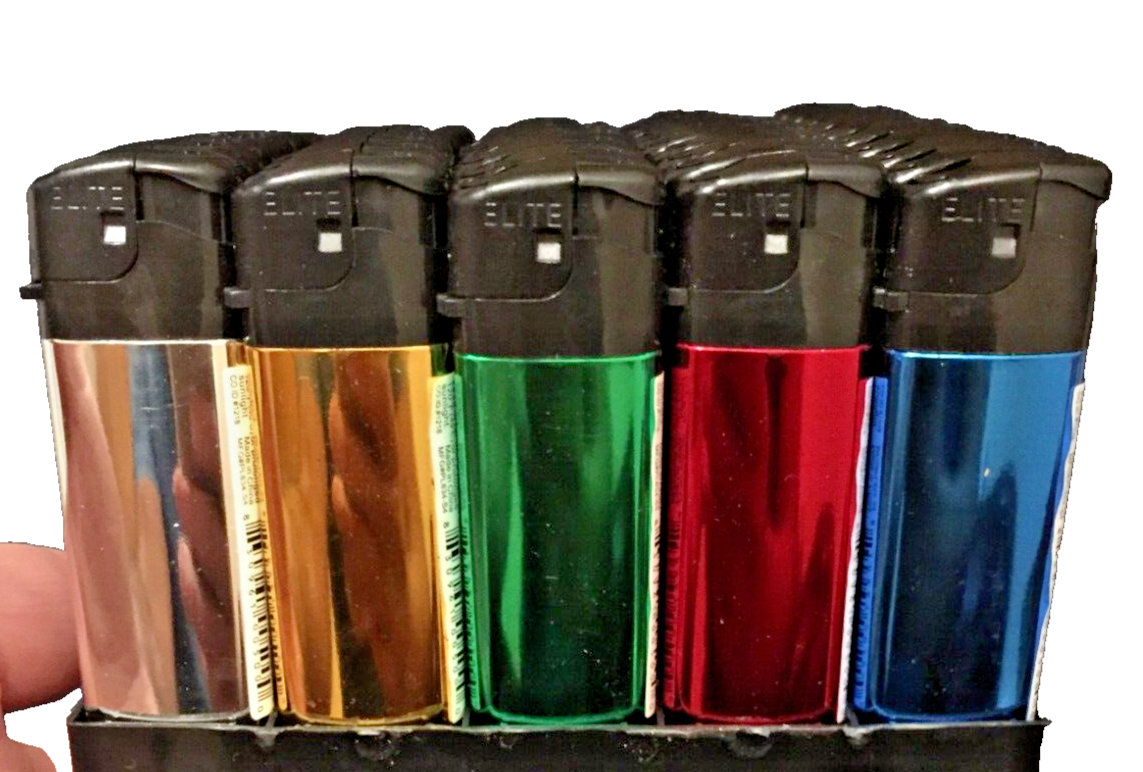Foil Wrap Electronic Disposable Lighters Adjustable Flame (50) Display - $6.93